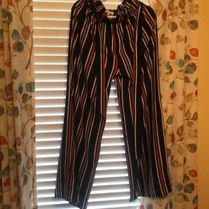 Cute elastic waist wide leg pants